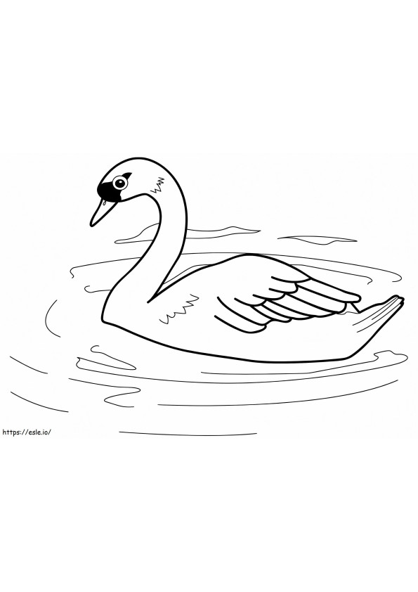 Swan A4 coloring page