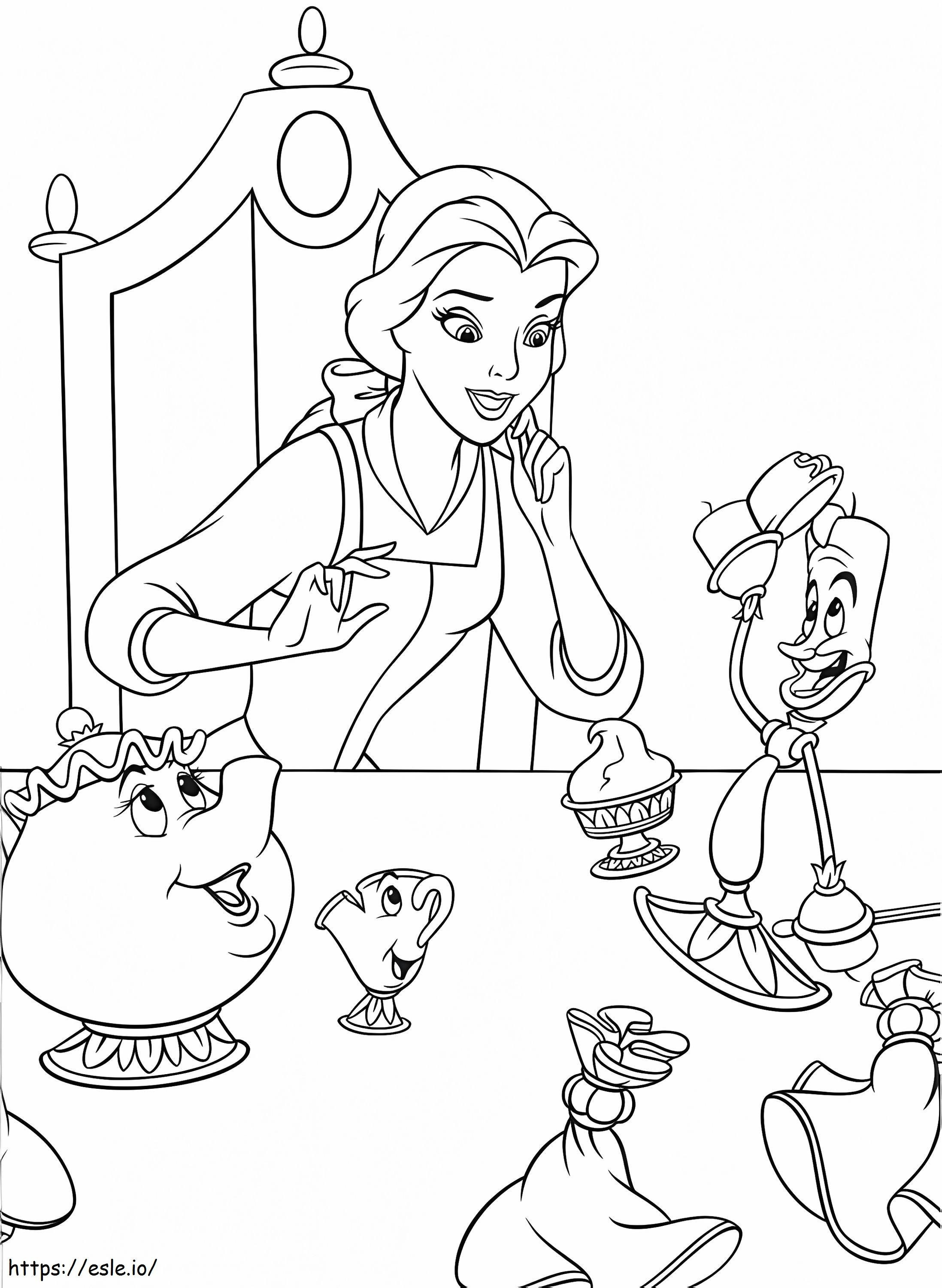 Bella With Her Friends A4 coloring page