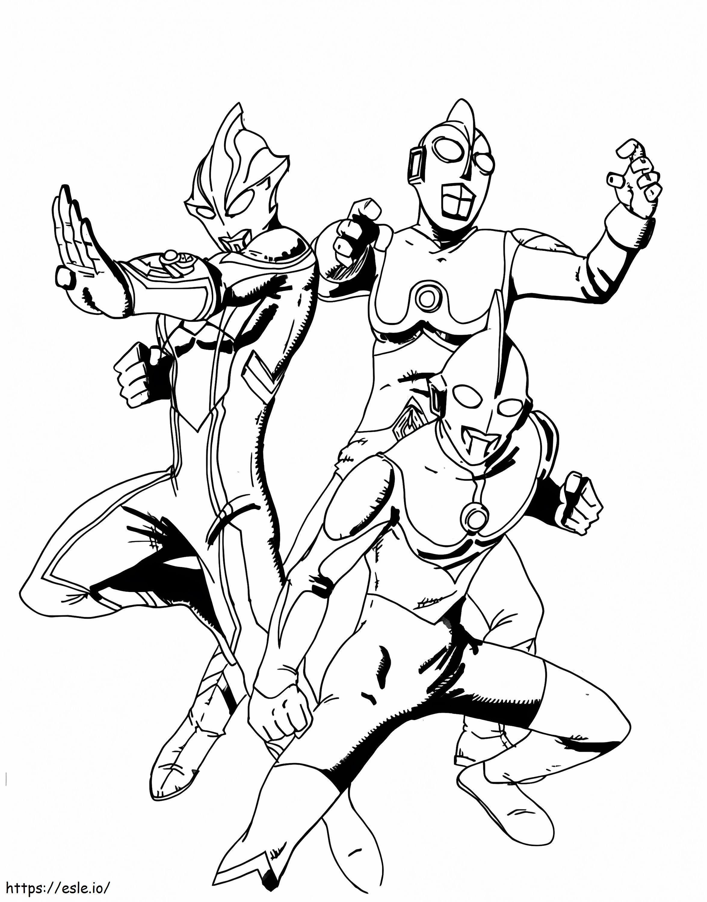 Equipe Ultraman 4 para colorir