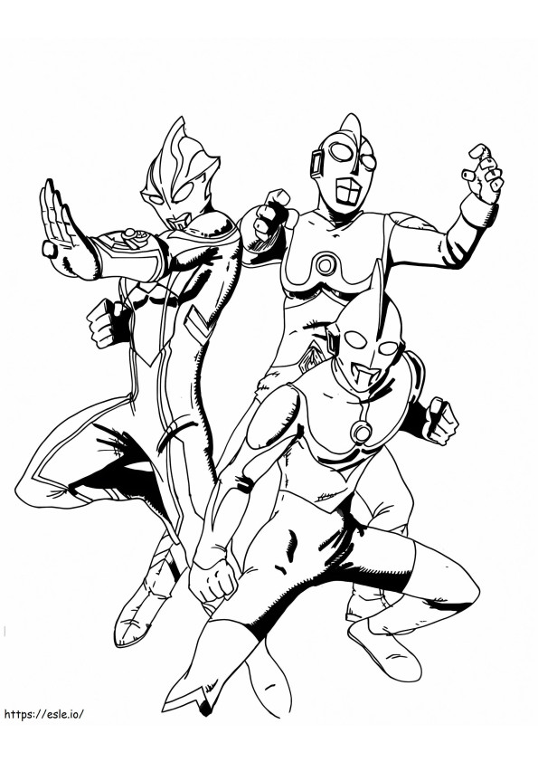 Coloriage Équipe Ultraman 4 à imprimer dessin