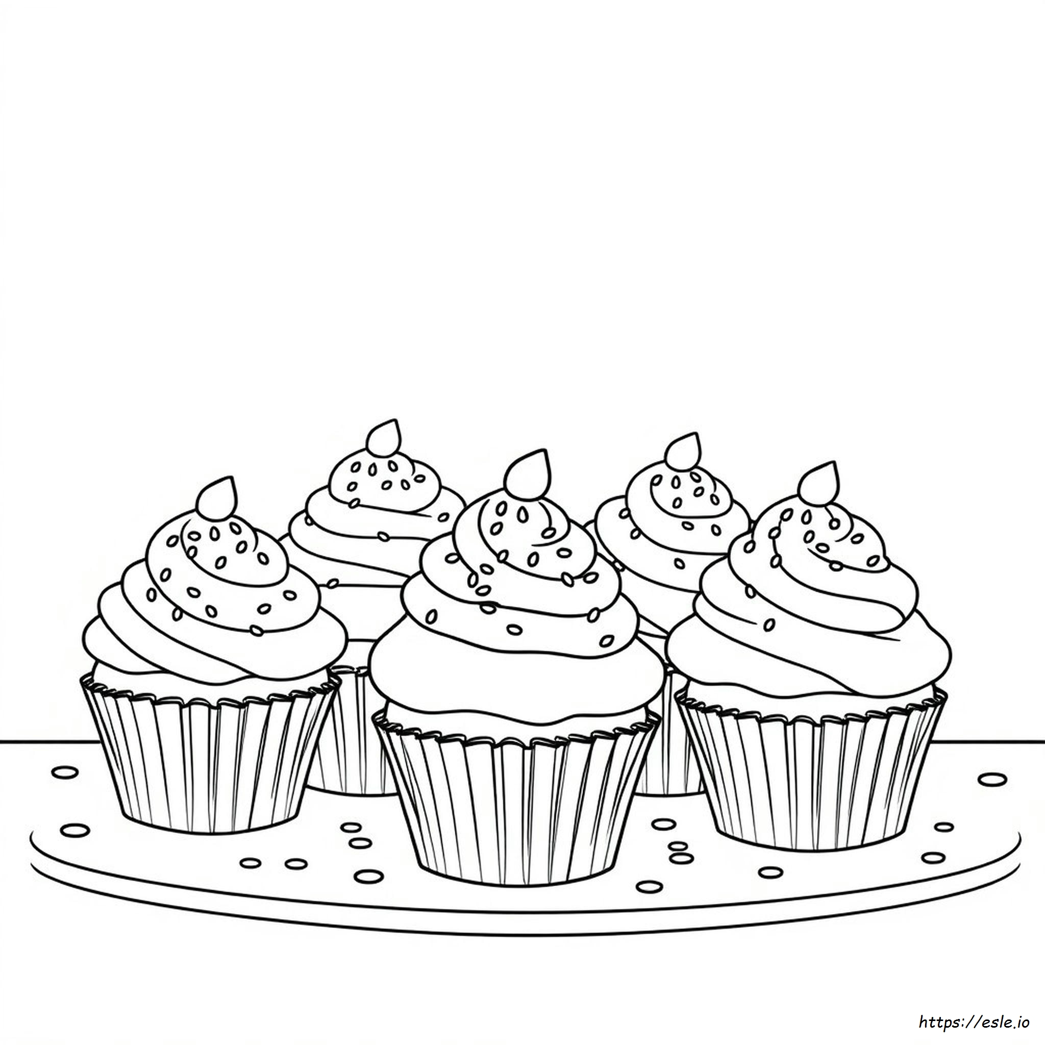 Coloring Page Of Cupcakes