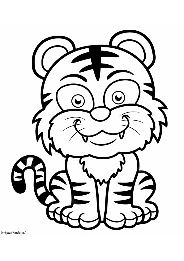 Coloriage Bon tigre à imprimer dessin
