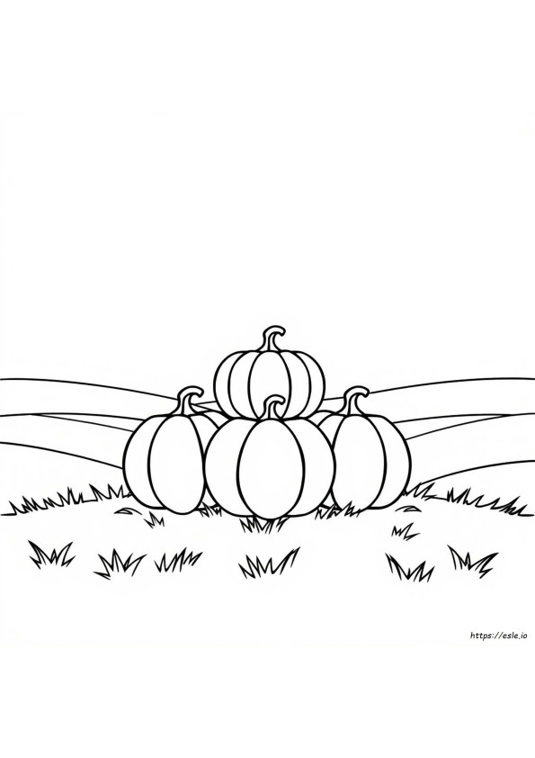 Coloriage Gratuit : 5 Citrouilles Mignonnes