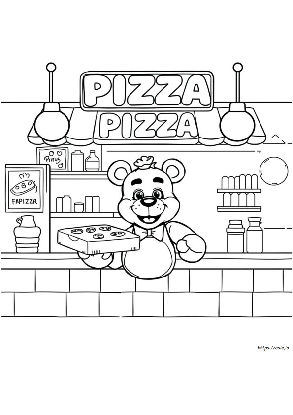 Freddy Fazbear Pizza Színező Oldalak
