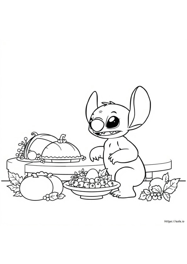Stitch Thanksgiving Coloring Pages