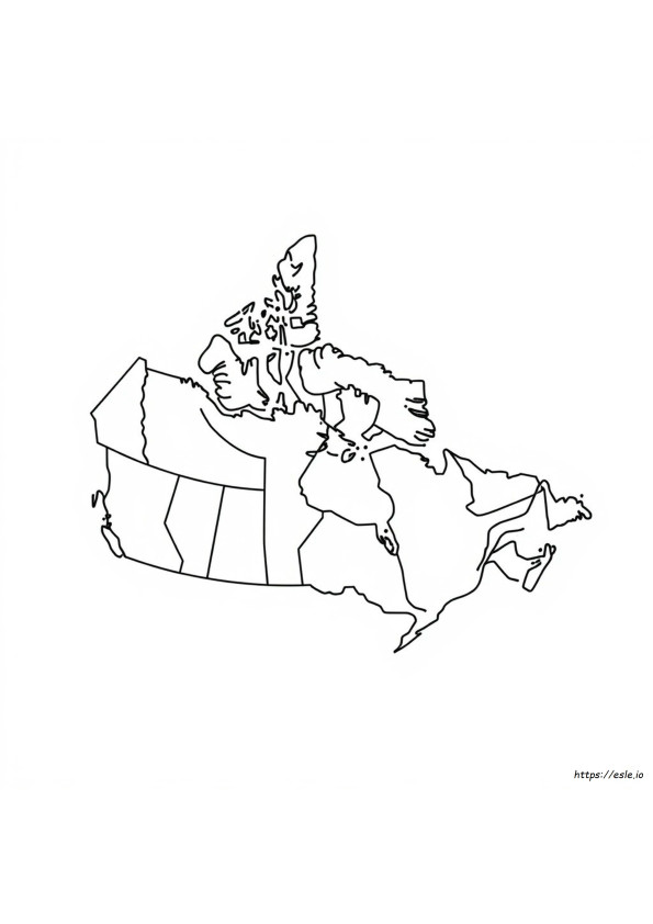 Map Of Canada Colouring Page