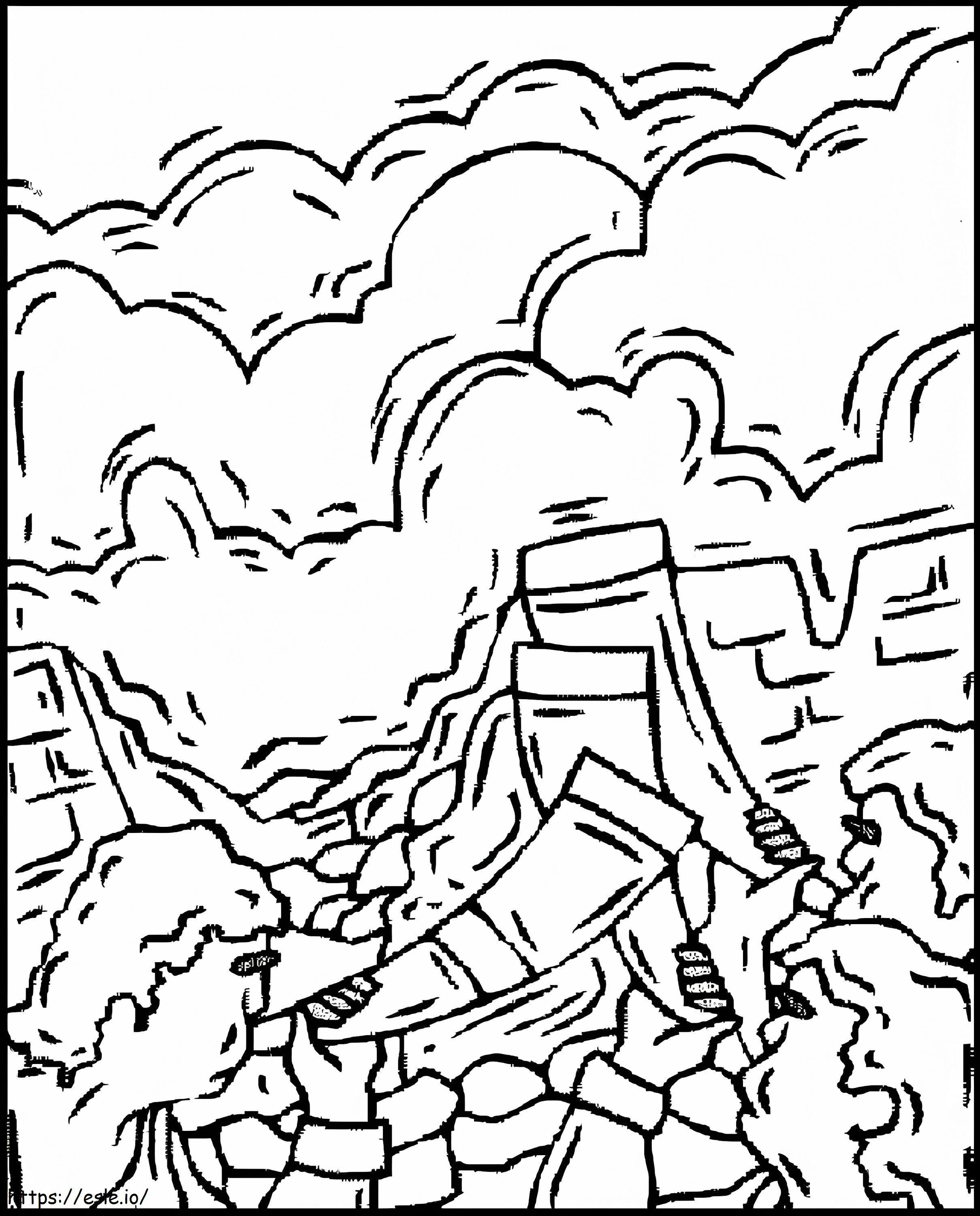 Horns At Jericho coloring page