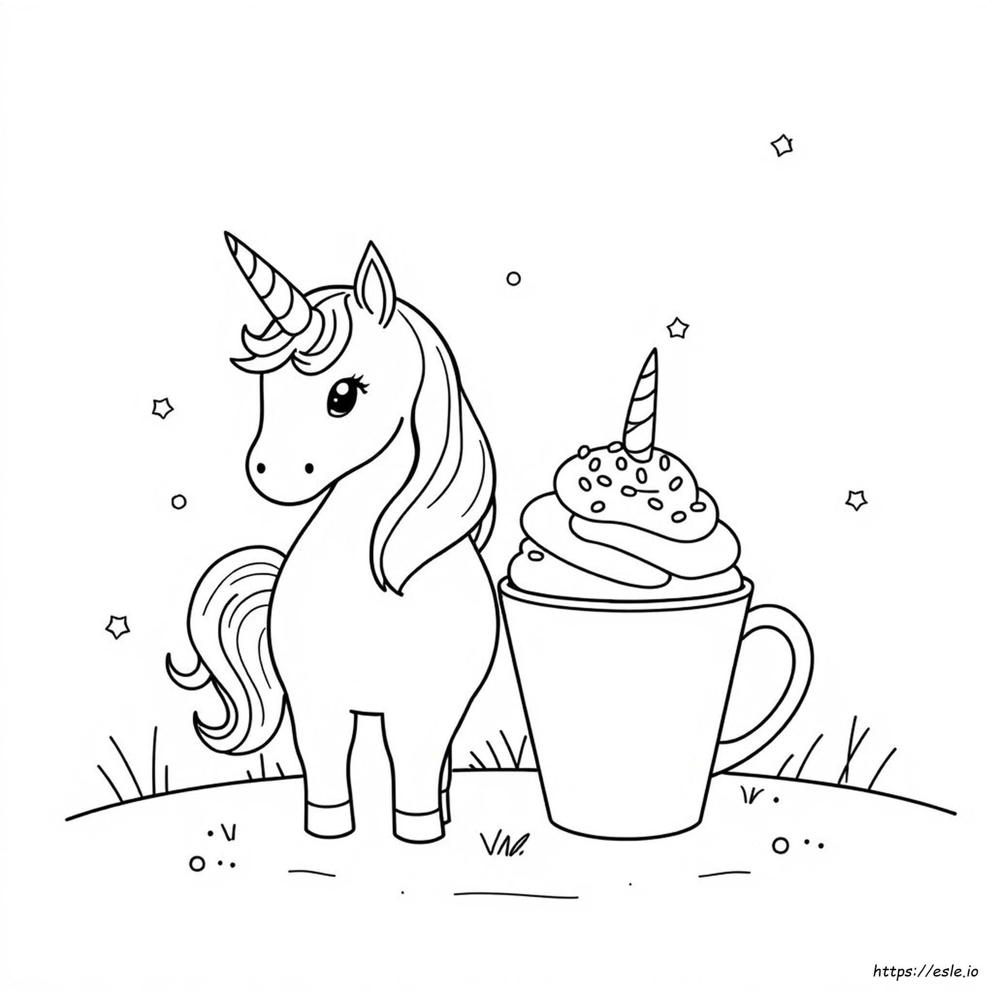 Unicorn Cupcake Coloring Pages