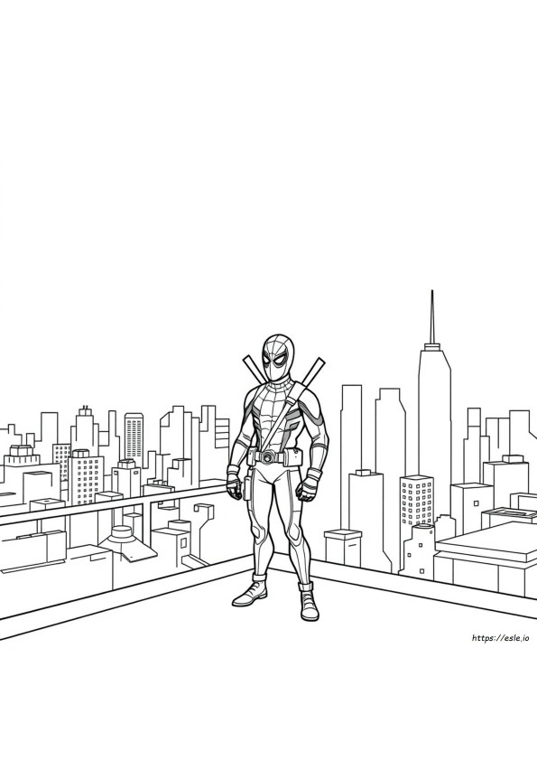 Coloriages Deadpool Spiderman