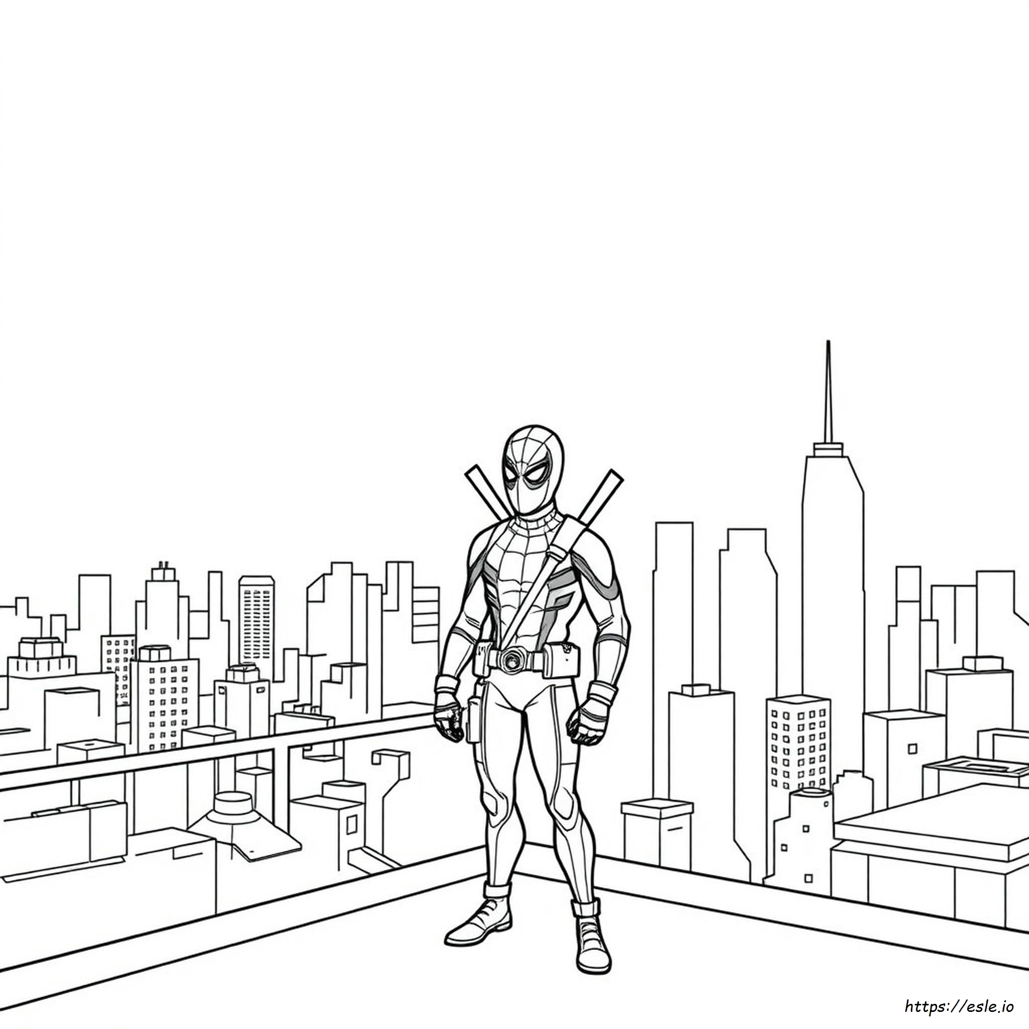 Deadpool Spiderman Coloring Pages