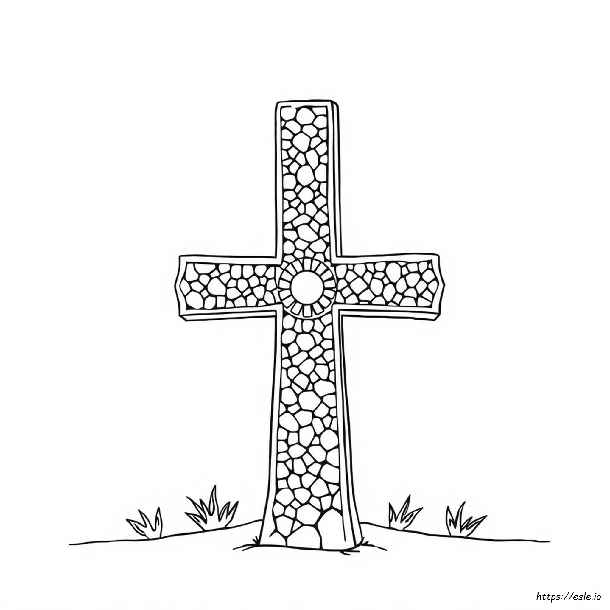 Cruz De Mosaico Para Colorear