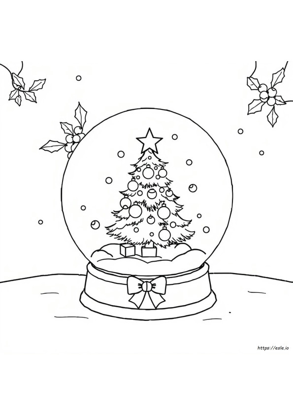Pagine Da Colorare Di Natale: Sfera Di Neve