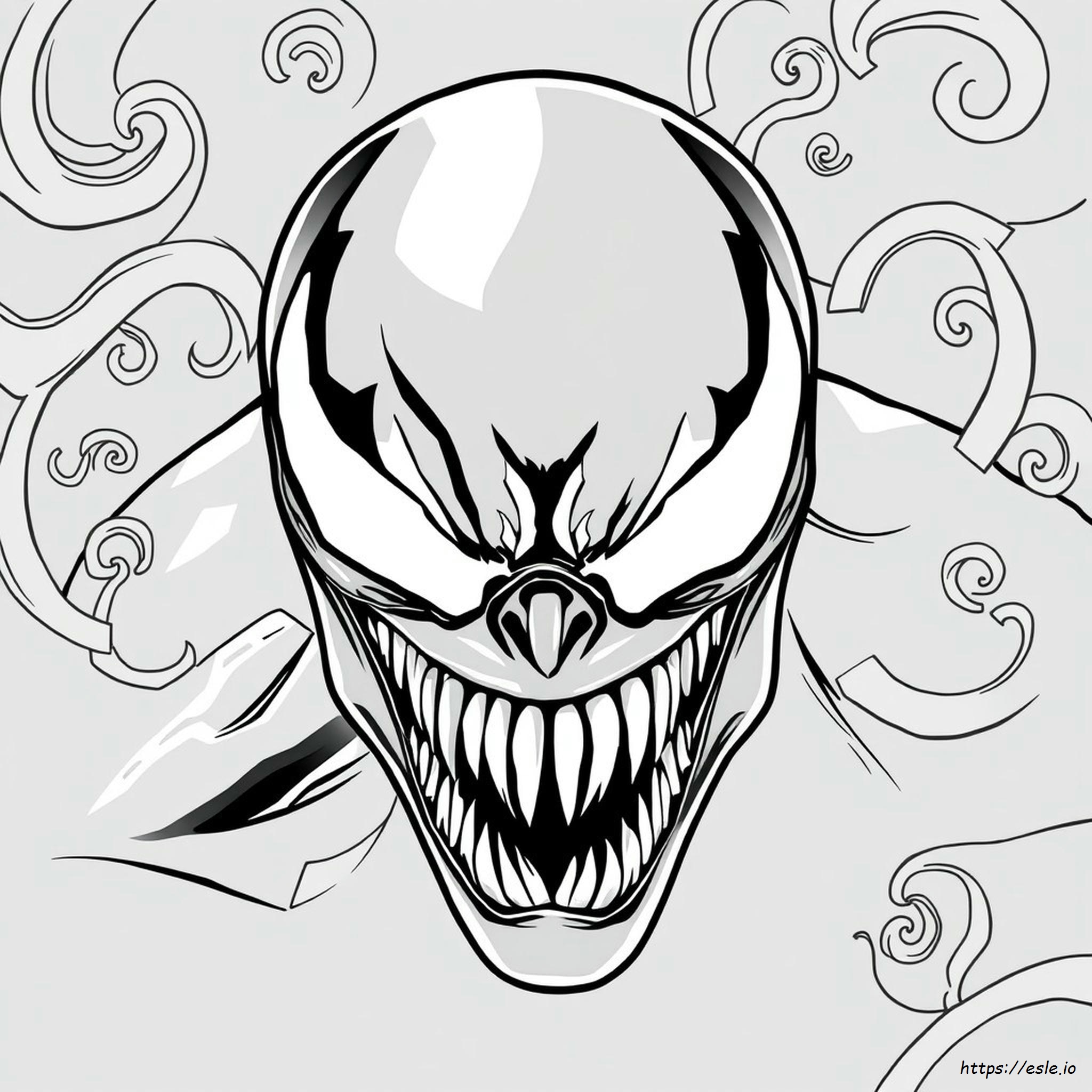 Venom Face Coloring Pages