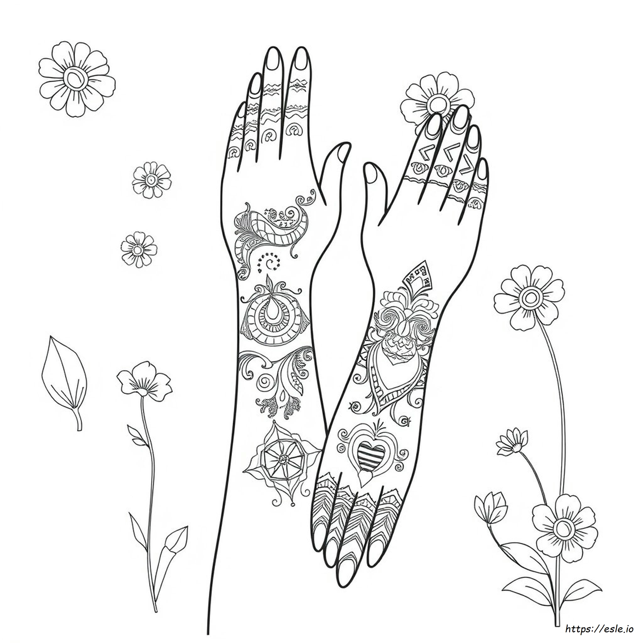 Printable Henna Coloring Pages