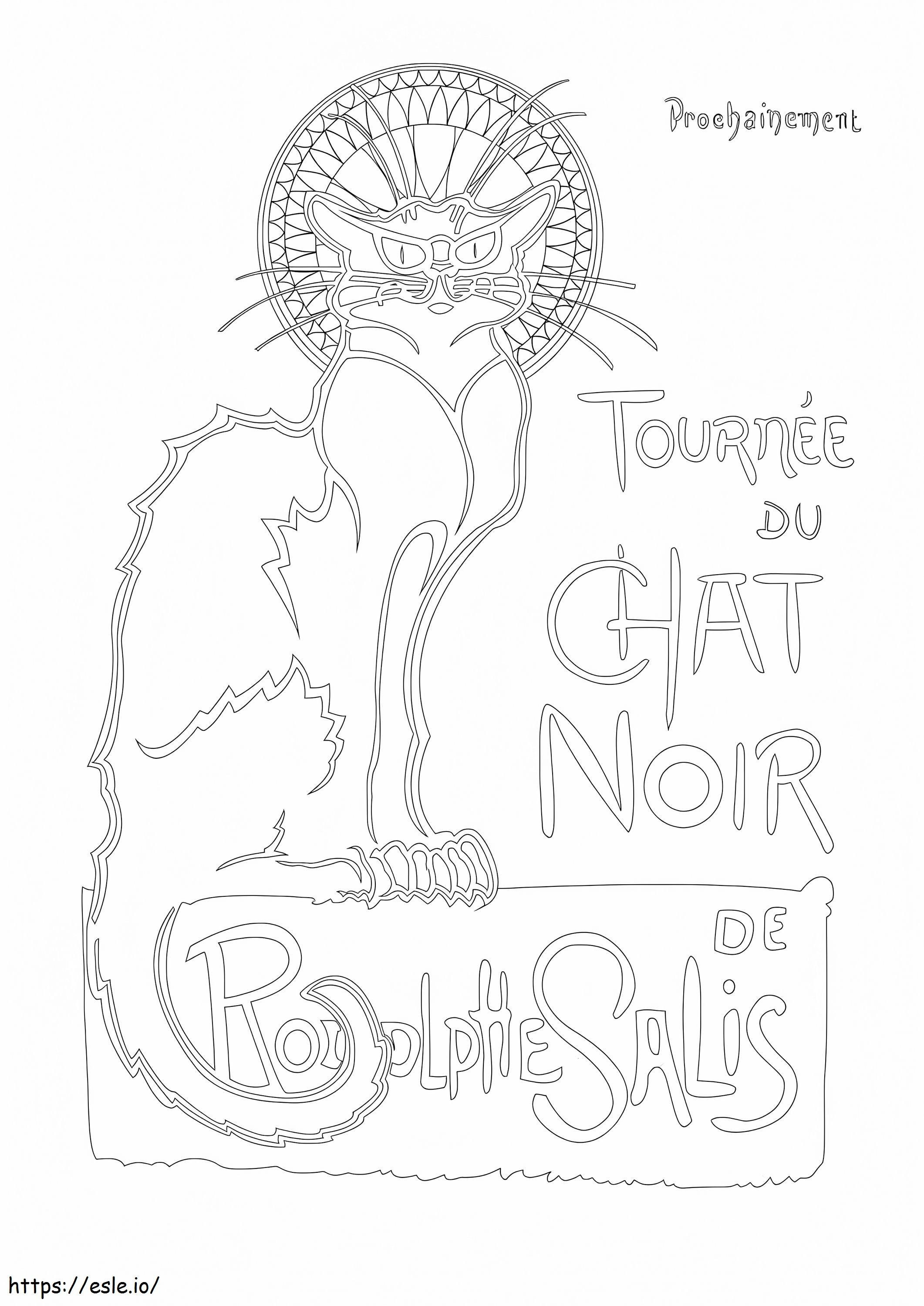 The Vintage Black Cat coloring page