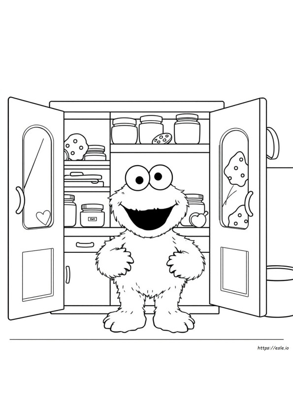 Cookie Monster Gambar Mewarnai Dapat Dicetak