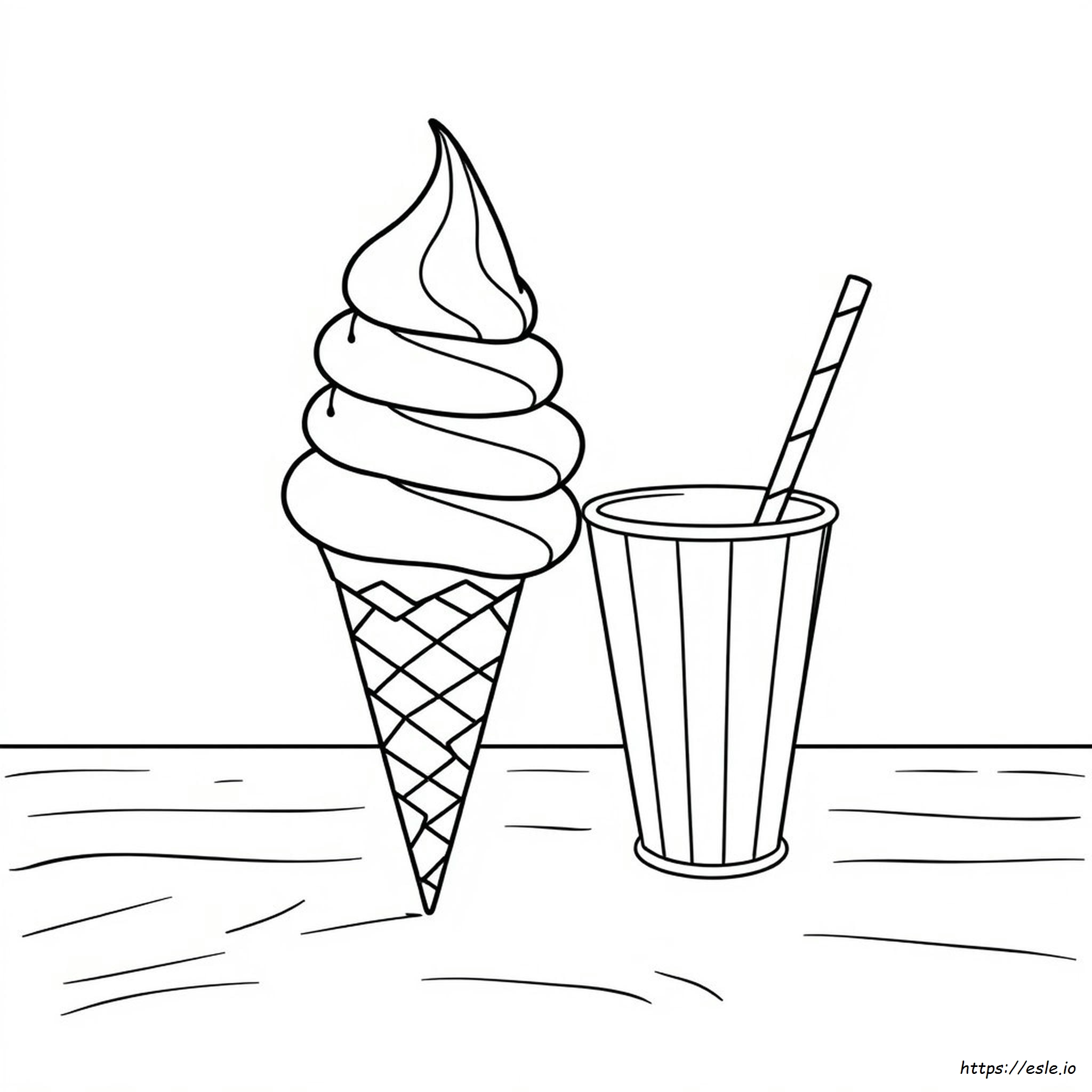 Black And White Ice Cream Coloring Page