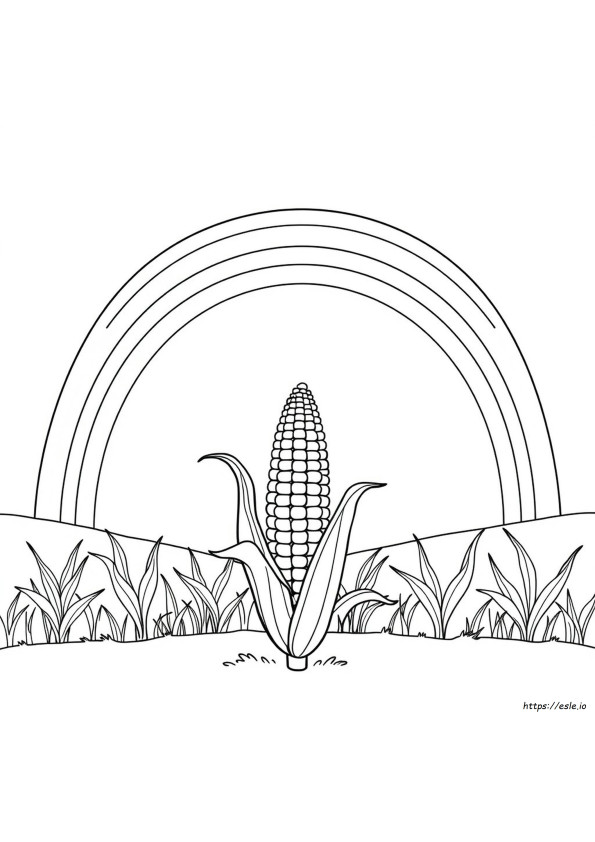 Rainbow Corn Colouring Pages
