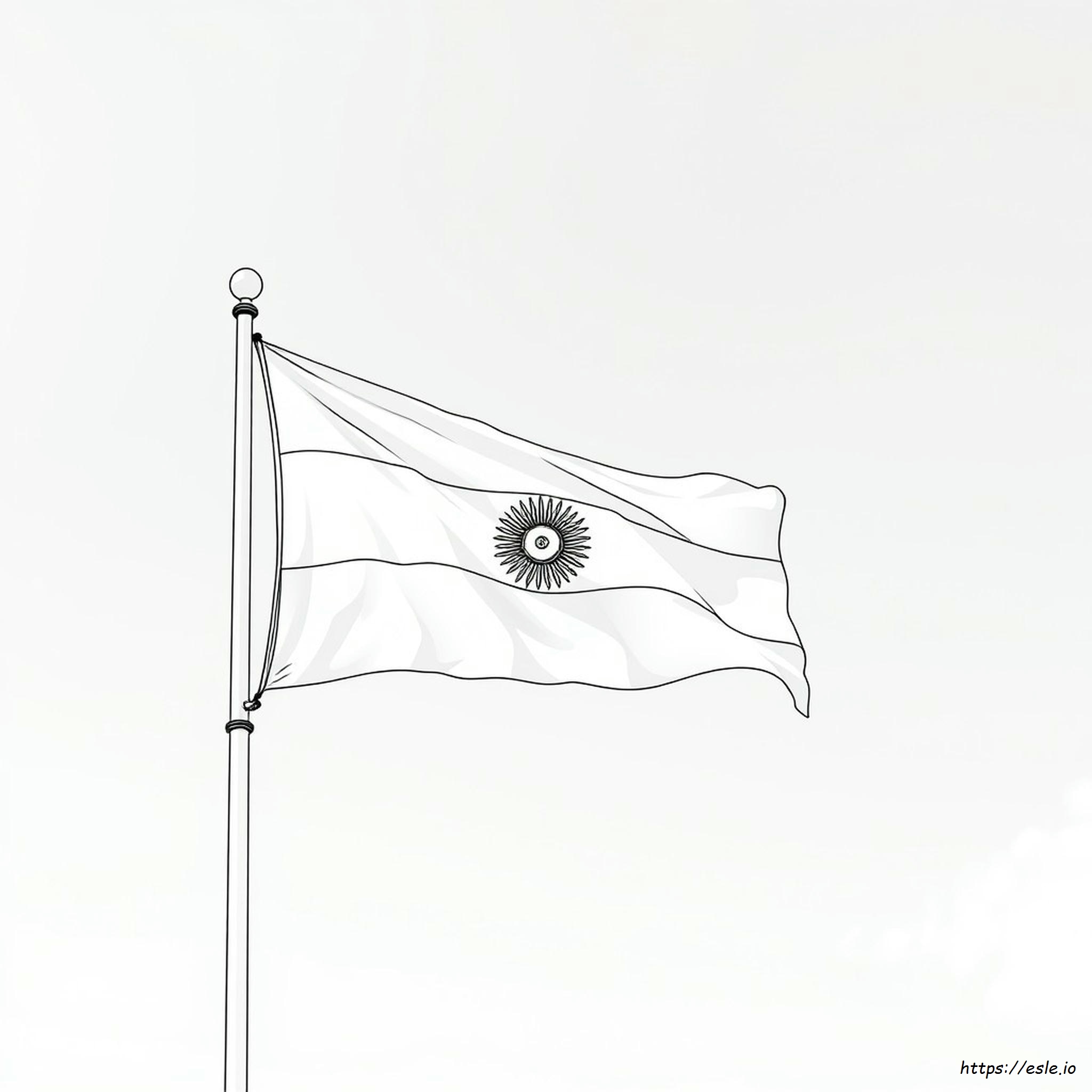 Bandera De Argentina Para Colorear