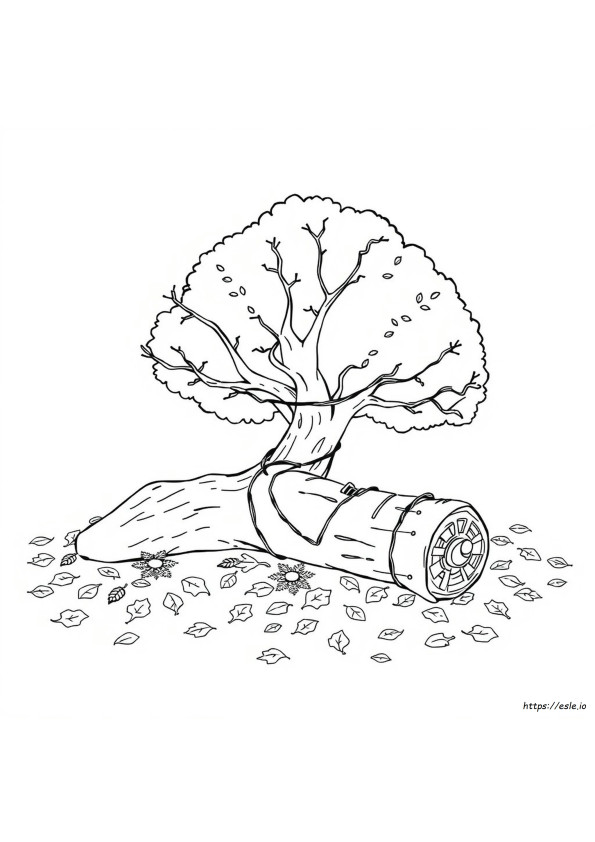 Fall Tree With Lights Coloring Page
