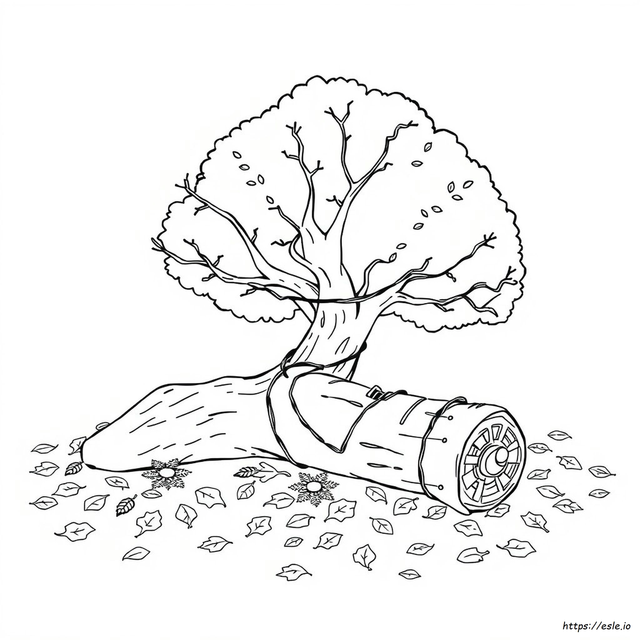 Fall Tree With Lights Coloring Page