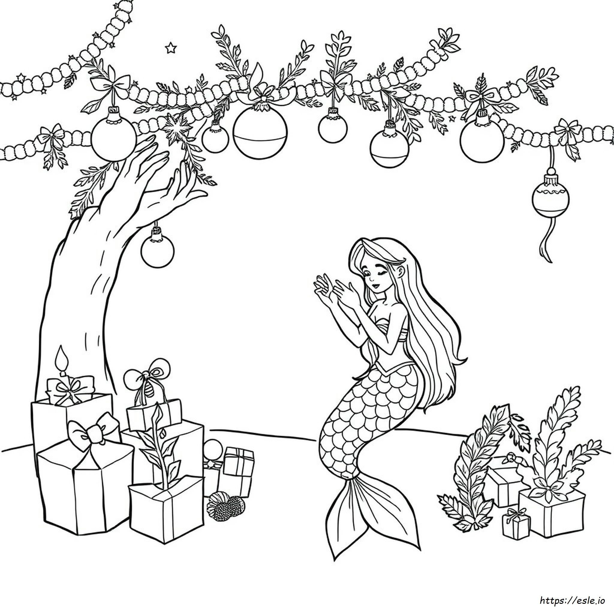 Sirena Di Natale Da Colorare