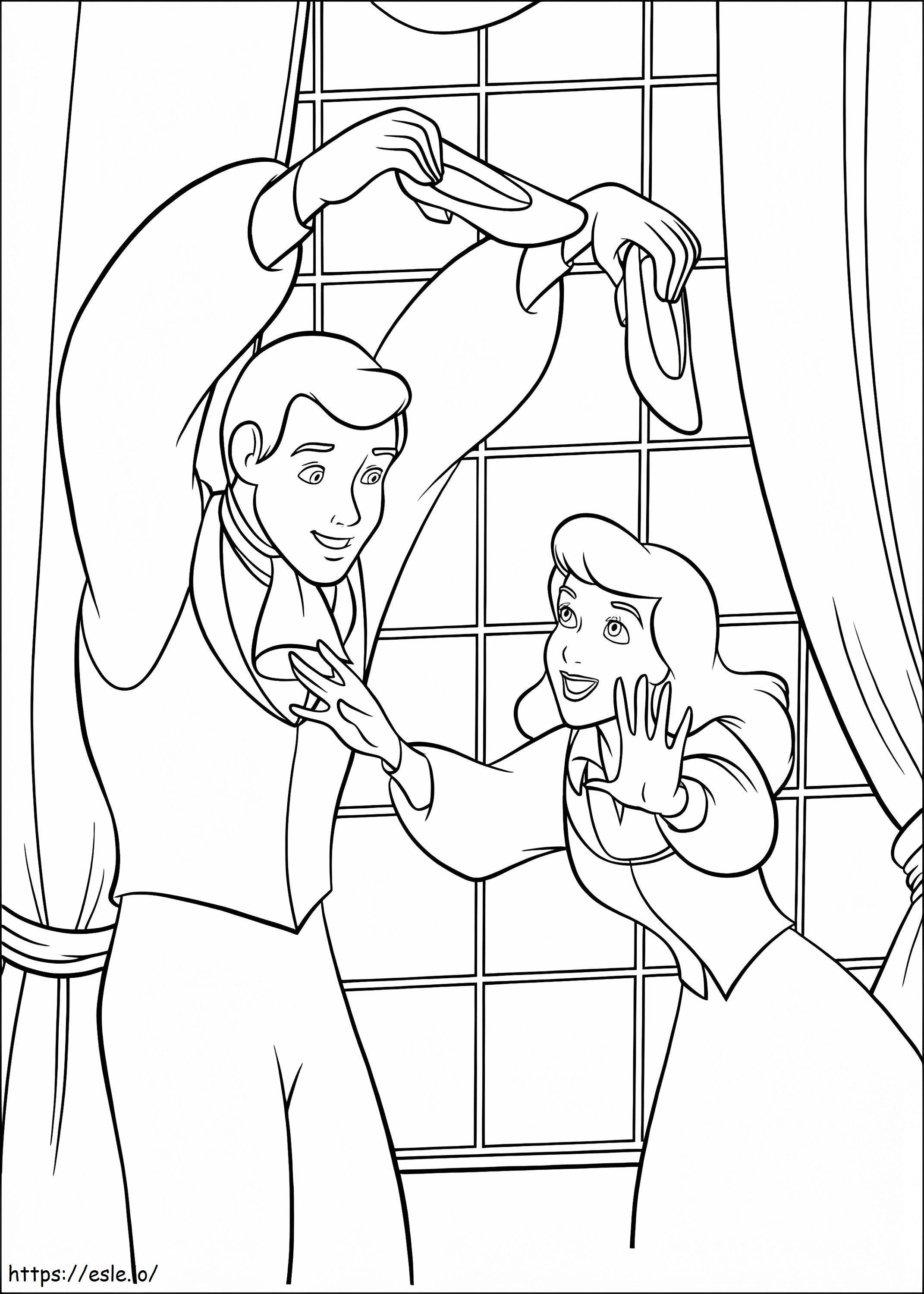 Prince With Cinderella coloring page