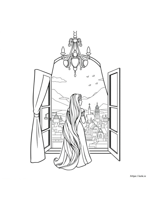 Gambar Mewarnai Rapunzel.