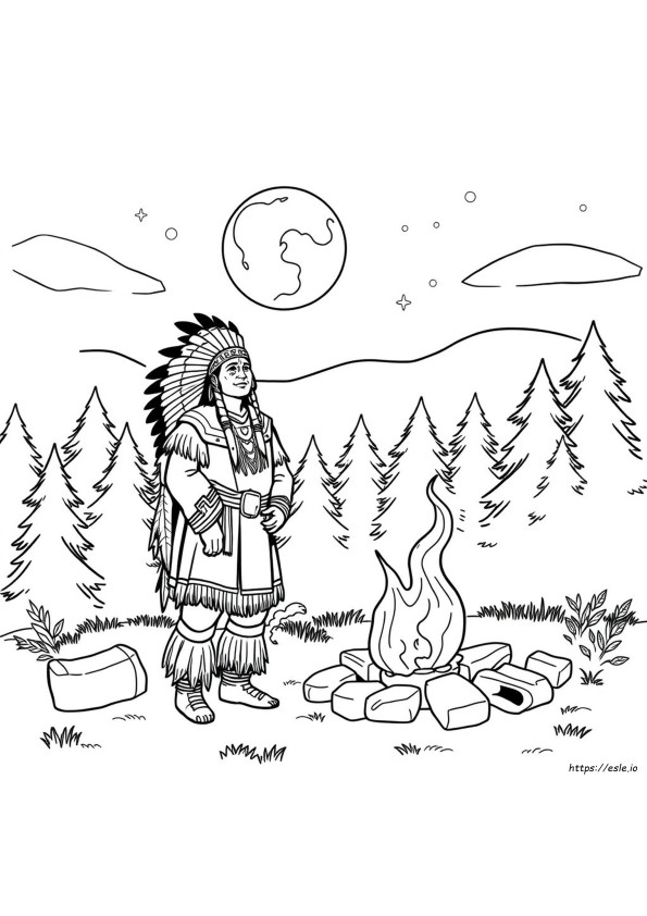 Pagini De Colorat Nativi Americani Pentru Copii