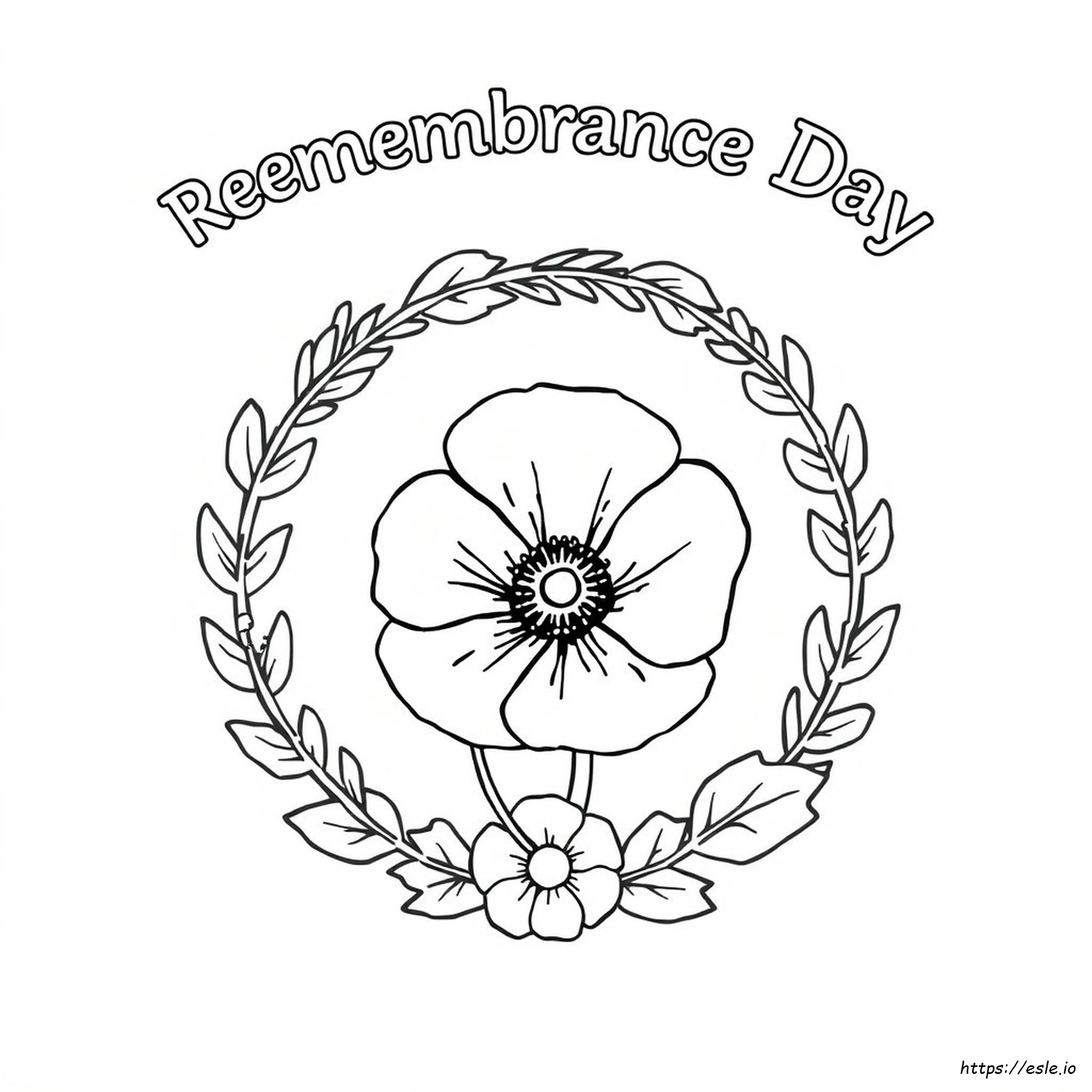 Fiore Di Papavero Del Giorno Della Memoria Da Colorare