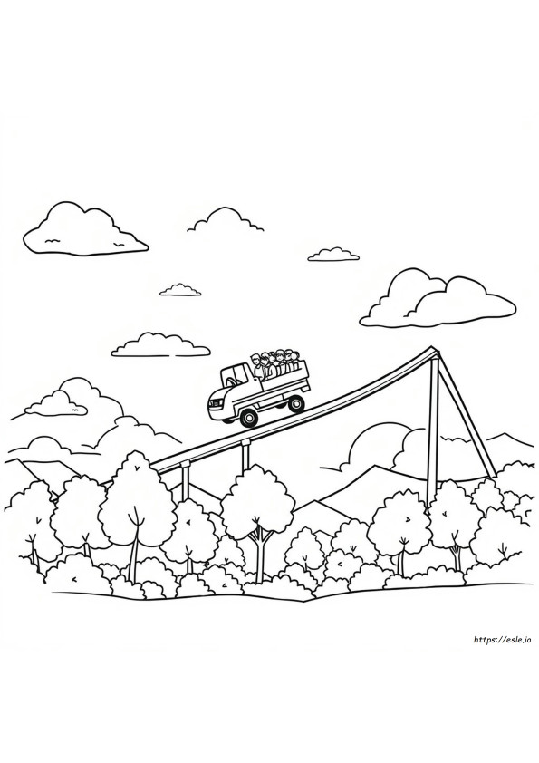 Gambar Mewarnai Roller Coaster Gratiss