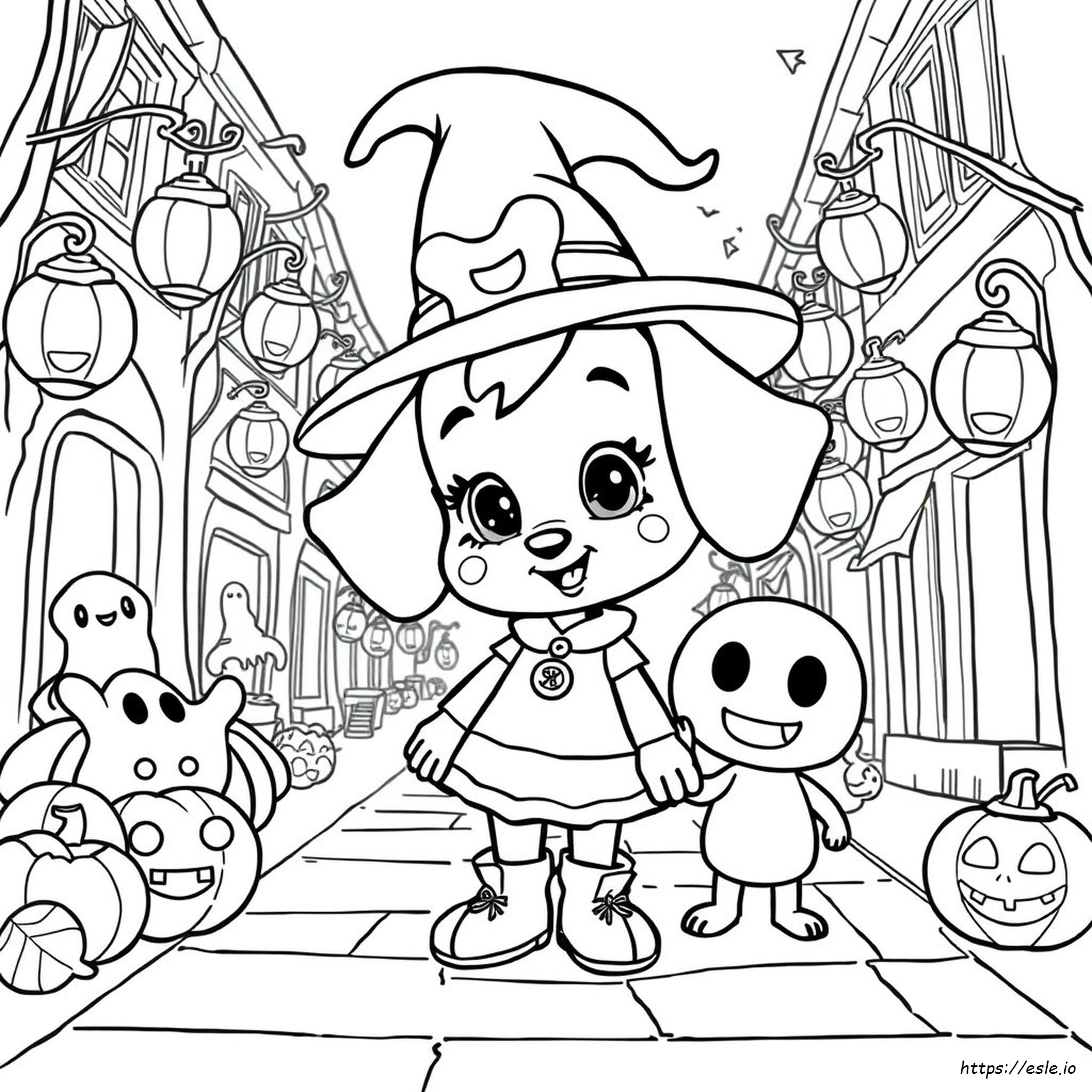 Colouring Bluey Halloween Coloring Pages