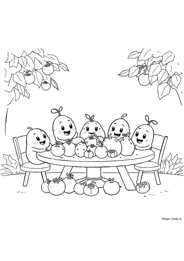Rumble Fruit Coloring Page
