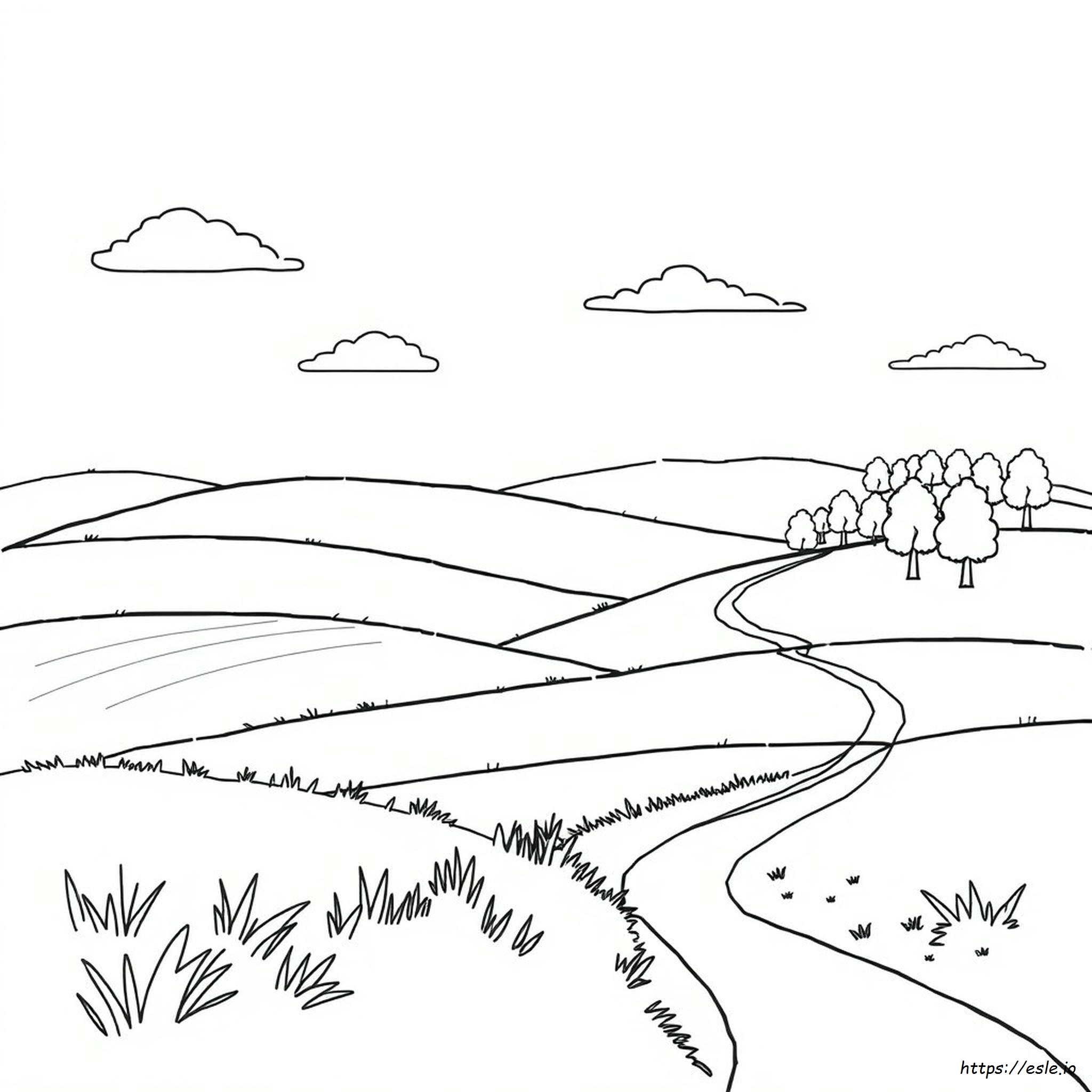 Paisagem Para Colorir