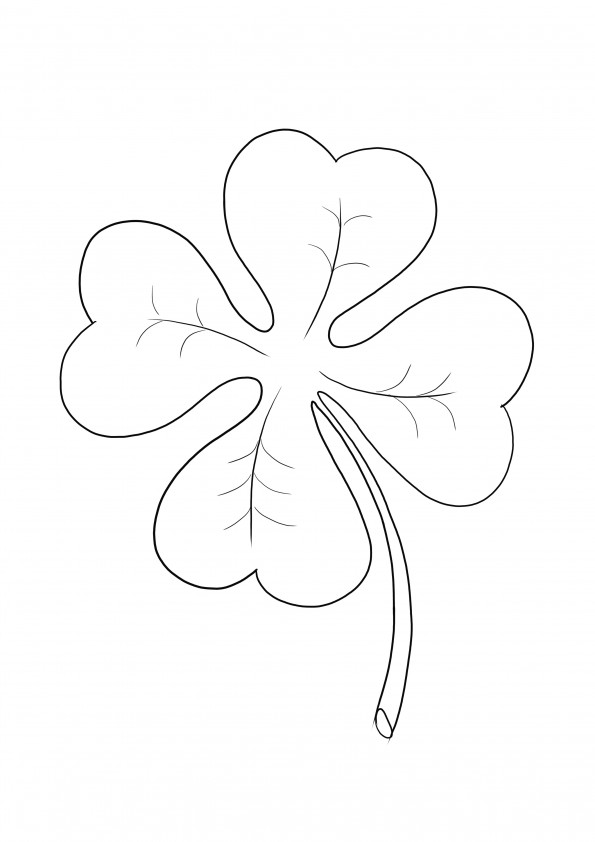 Four Leaf Clover to print for free and color easily by kids of all ages