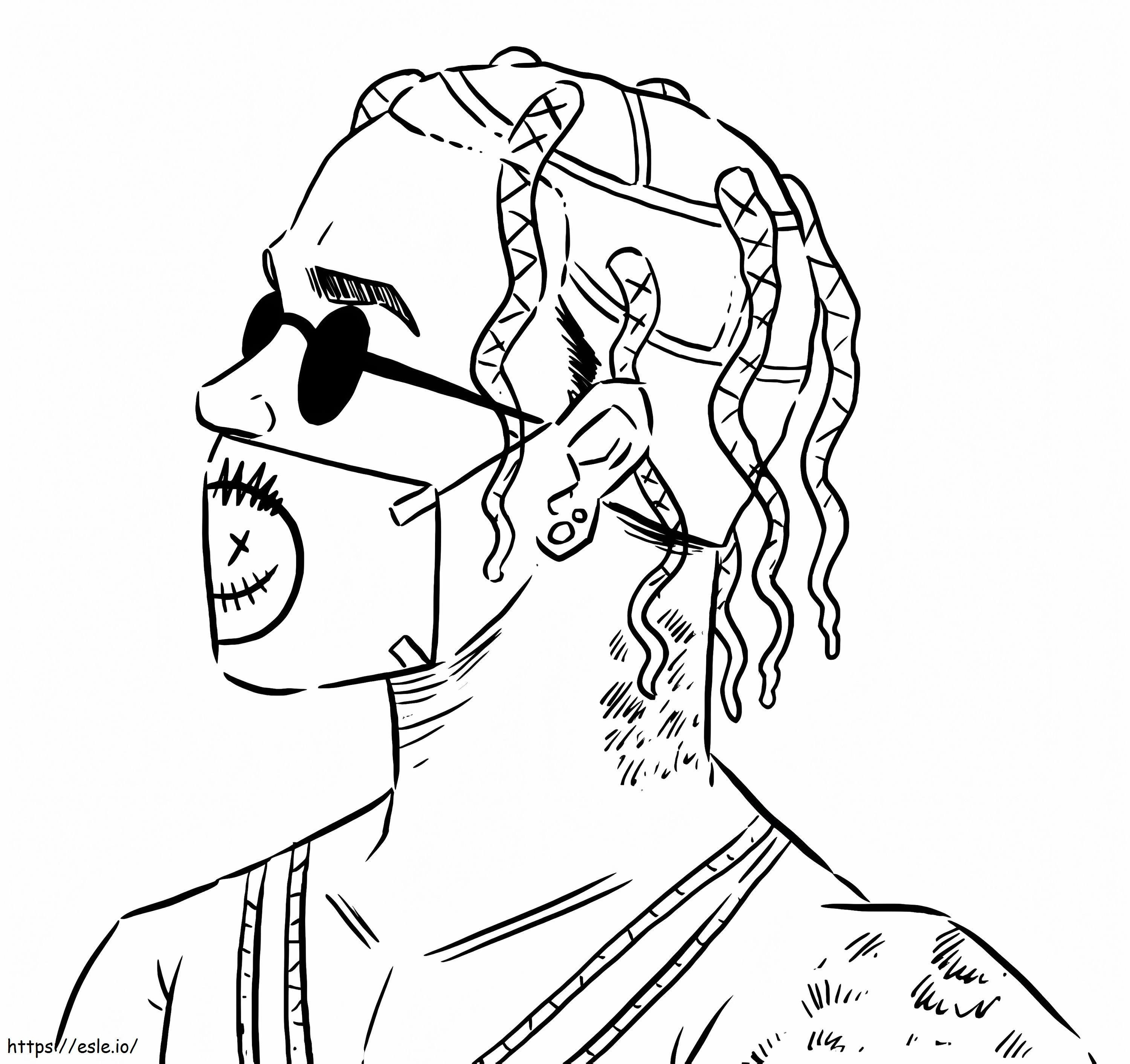 Travis Scott Wearing A Mask coloring page