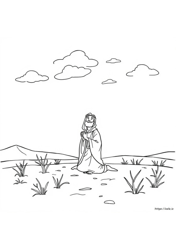 Elijah Prays For Rain Coloring Page