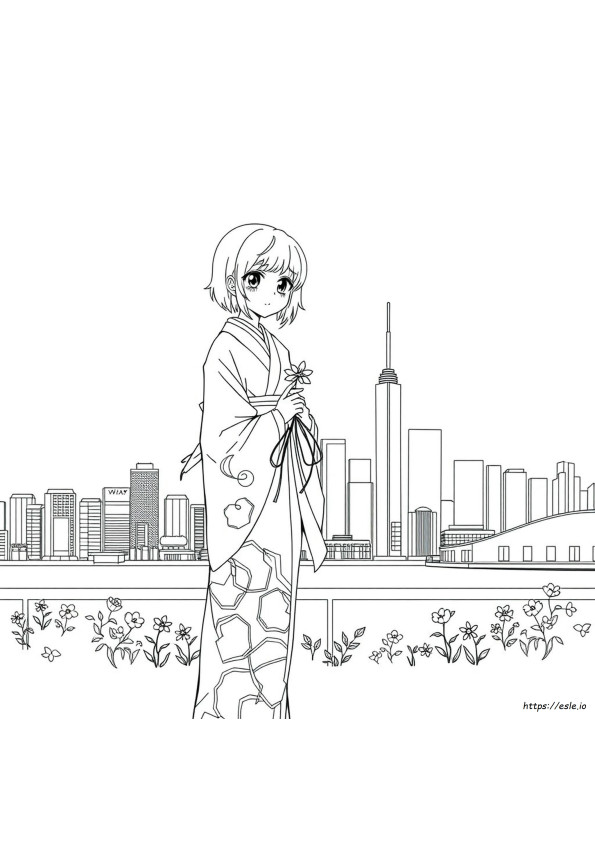 Anime Gadis Gambar Mewarnai