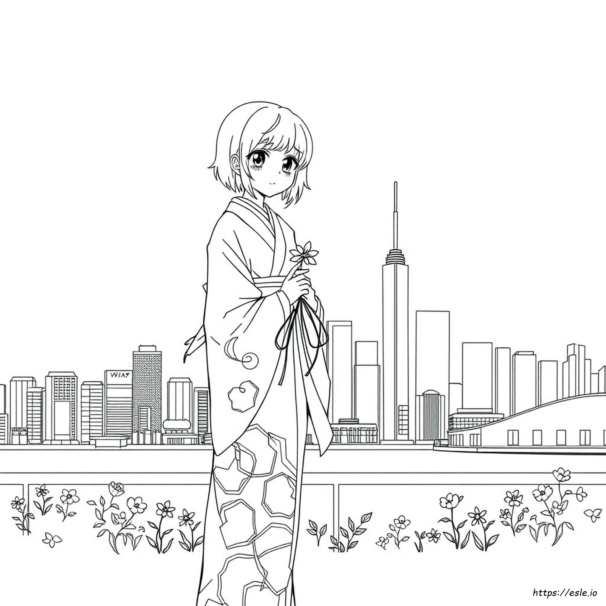 Anime Gadis Gambar Mewarnai