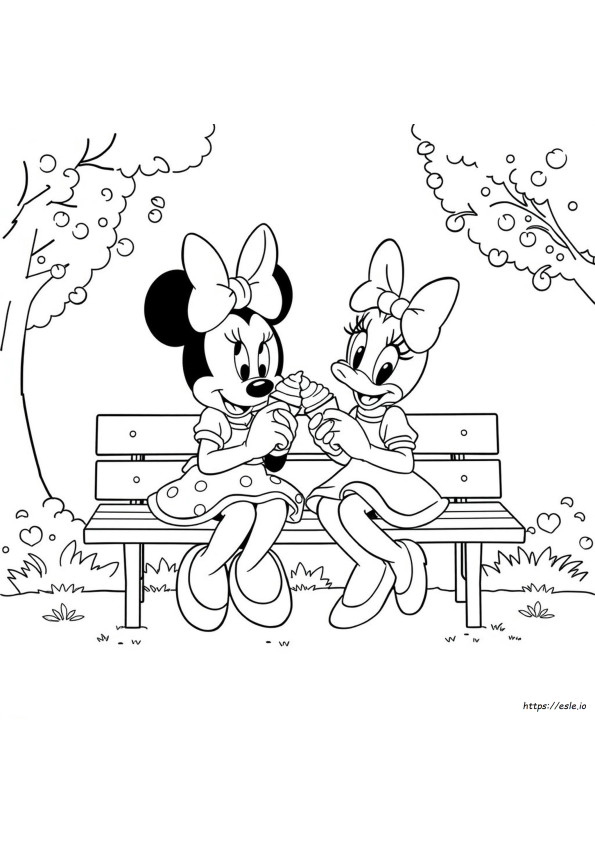 Coloriages Minnie Et Daisy