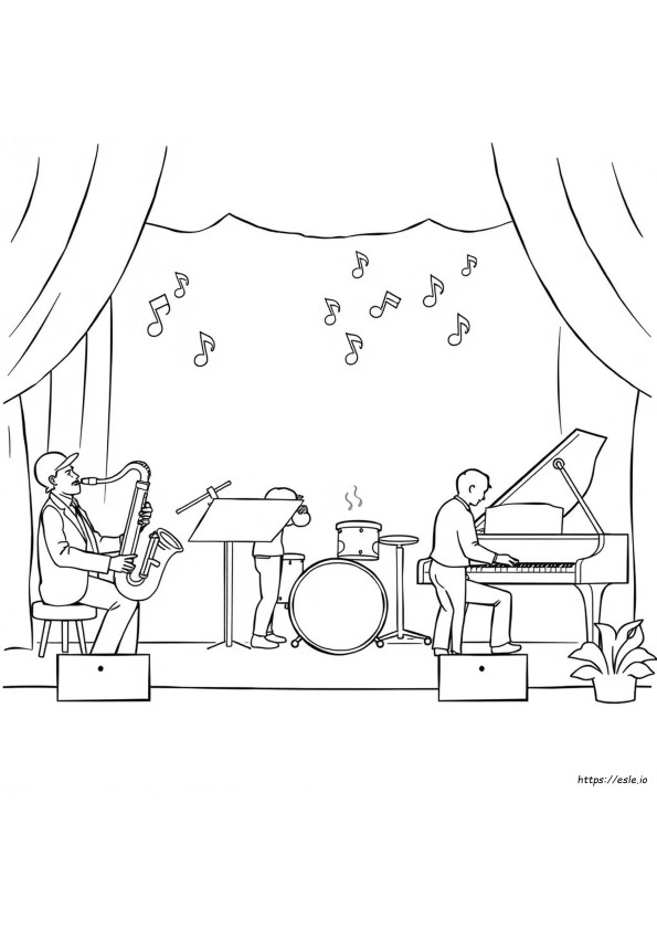 Jazz Instruments Coloring Pages