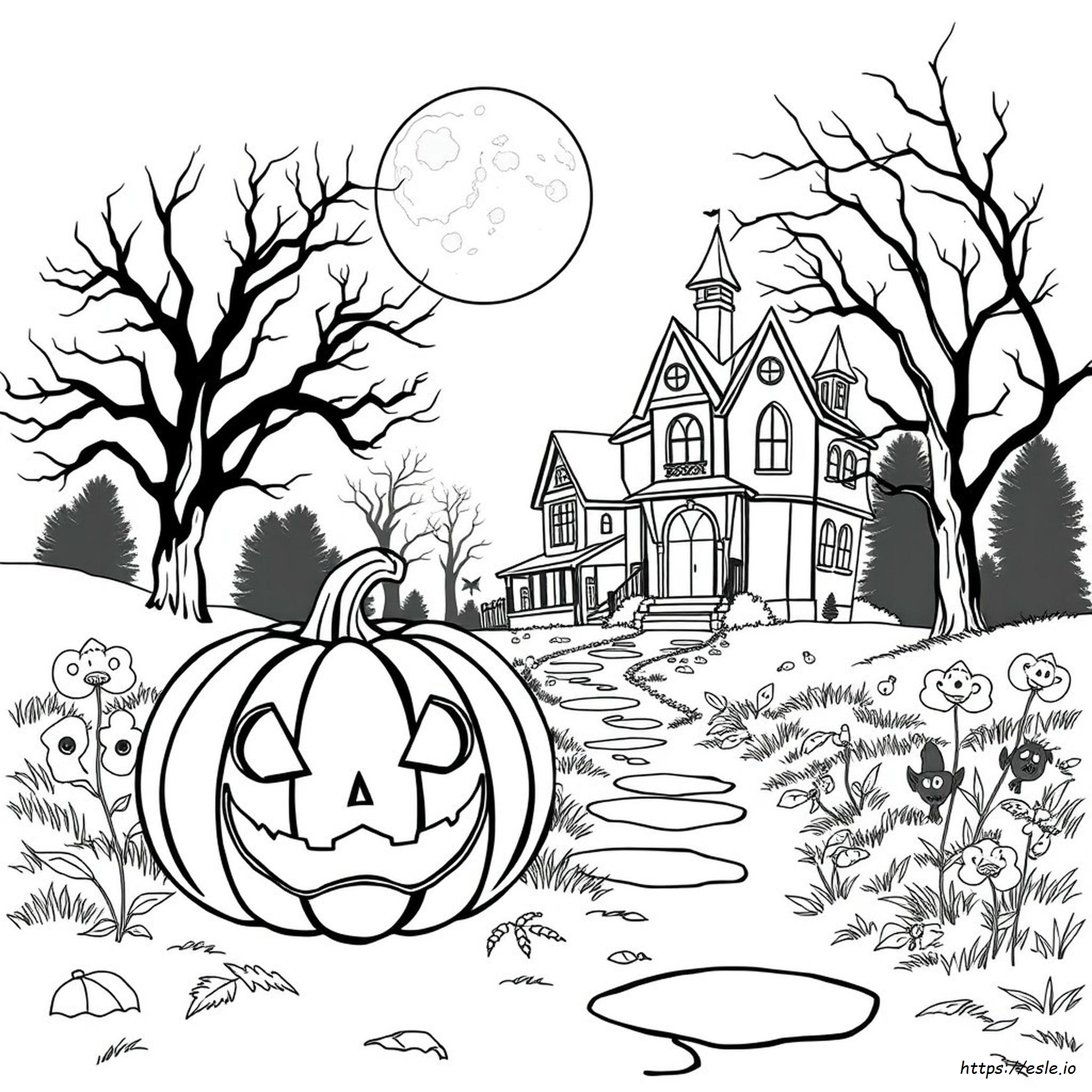 Dibujo De Halloween Aterrador Para Colorear