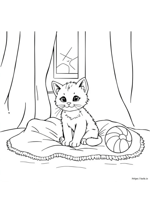 Schattig Realistisch Katje Kat Kleurplaten