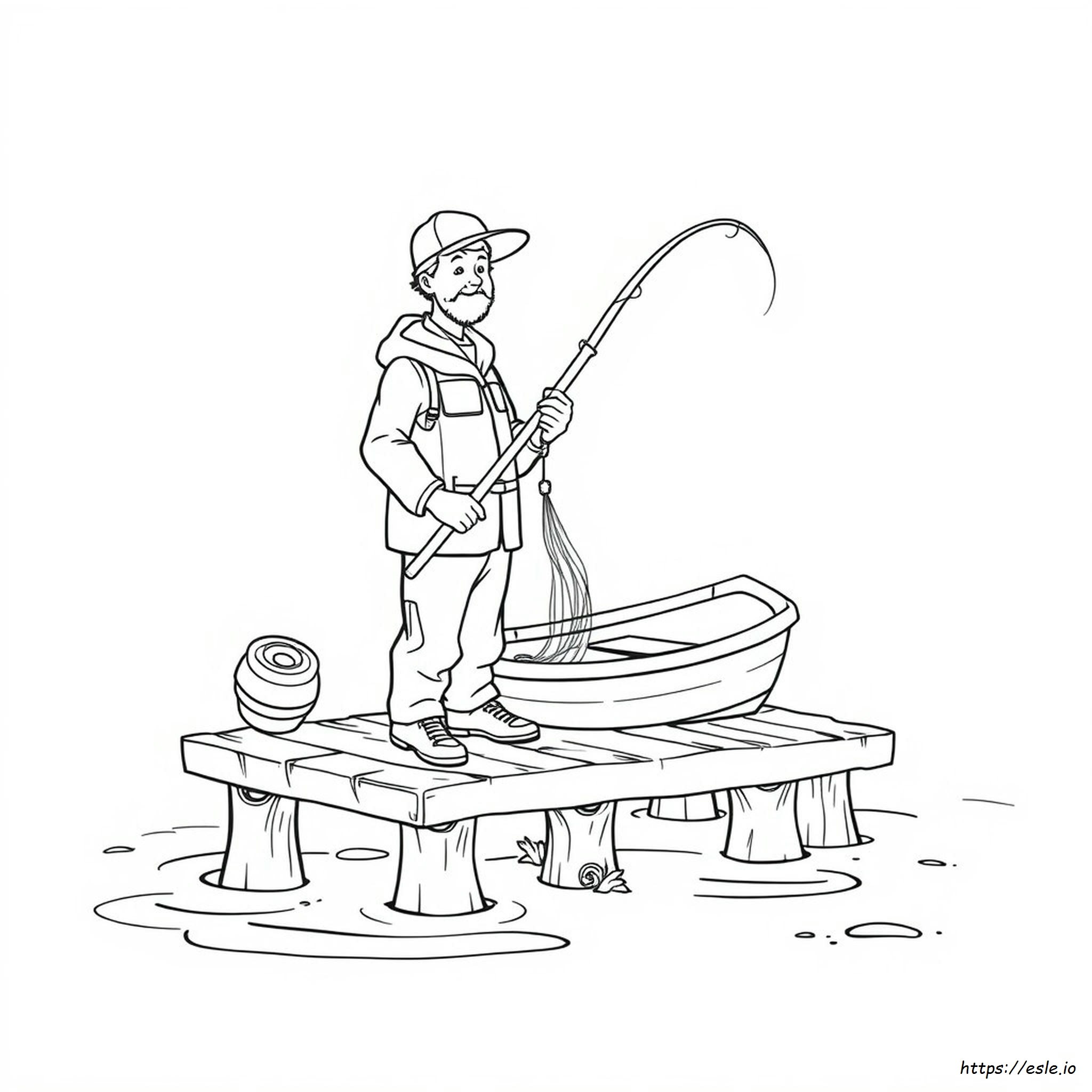 Printable Fisherman Coloring Page