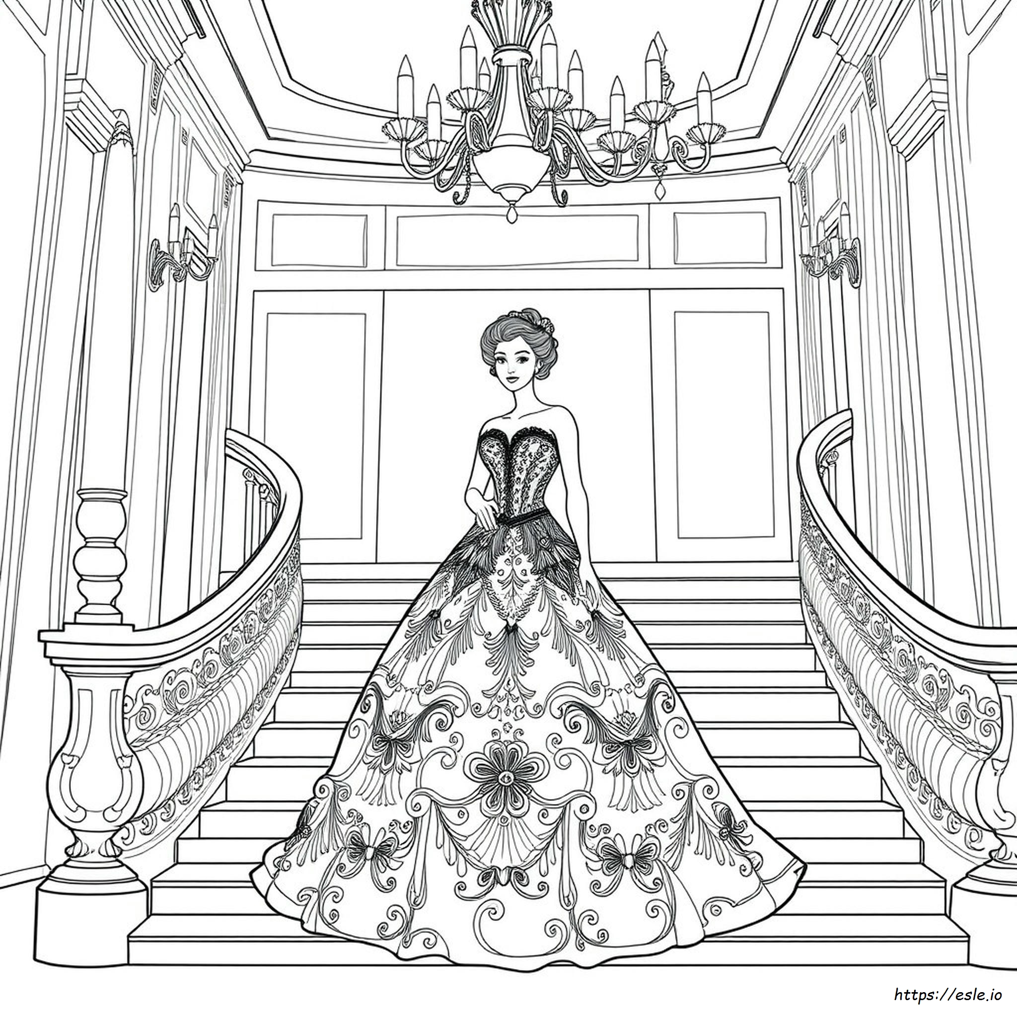 Ball Gown Dress Coloring Pages