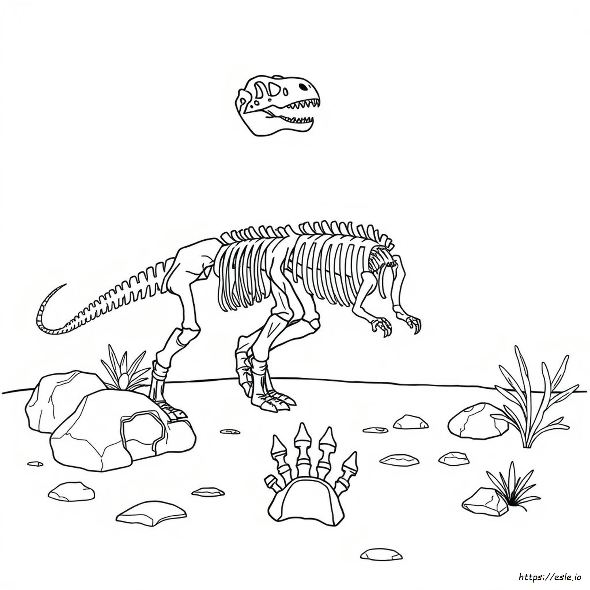 Dinosaur Skeleton Coloring Page