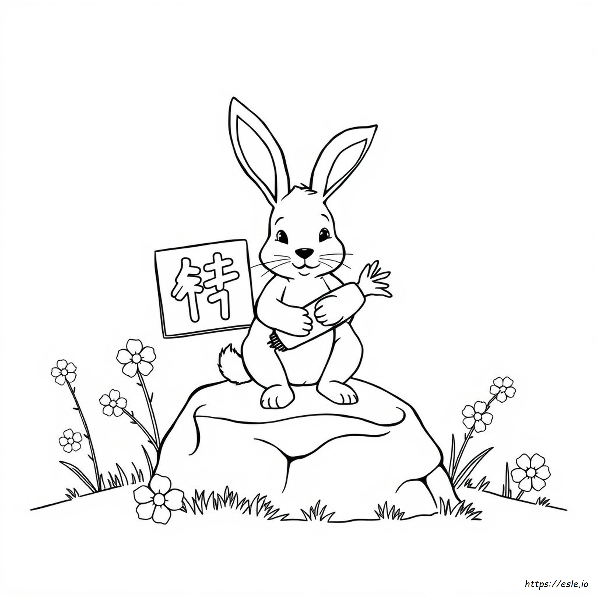 Feuilles De Coloriage Année Du Lapin