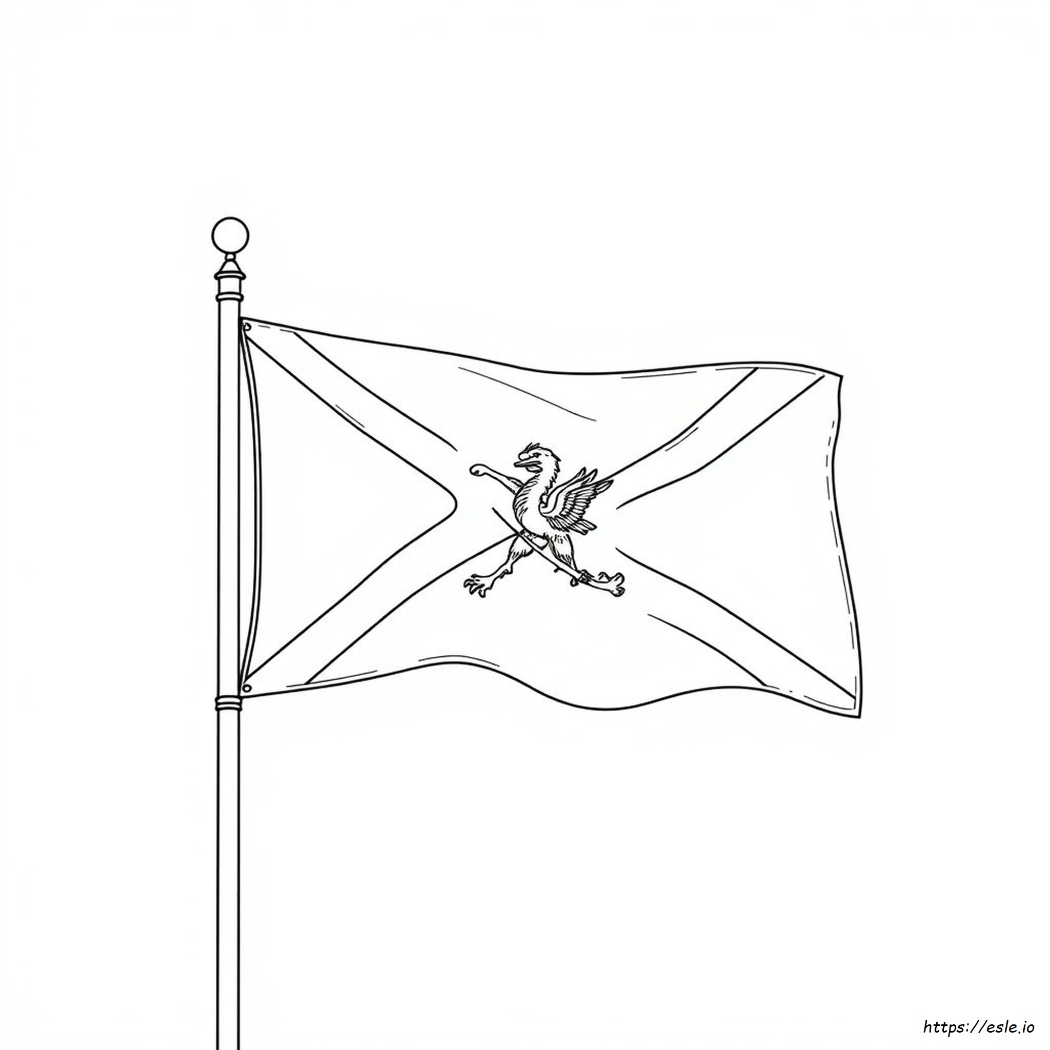 Alabama State Flag Coloring Page