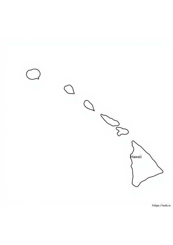 Hawaii State Map Coloring Page