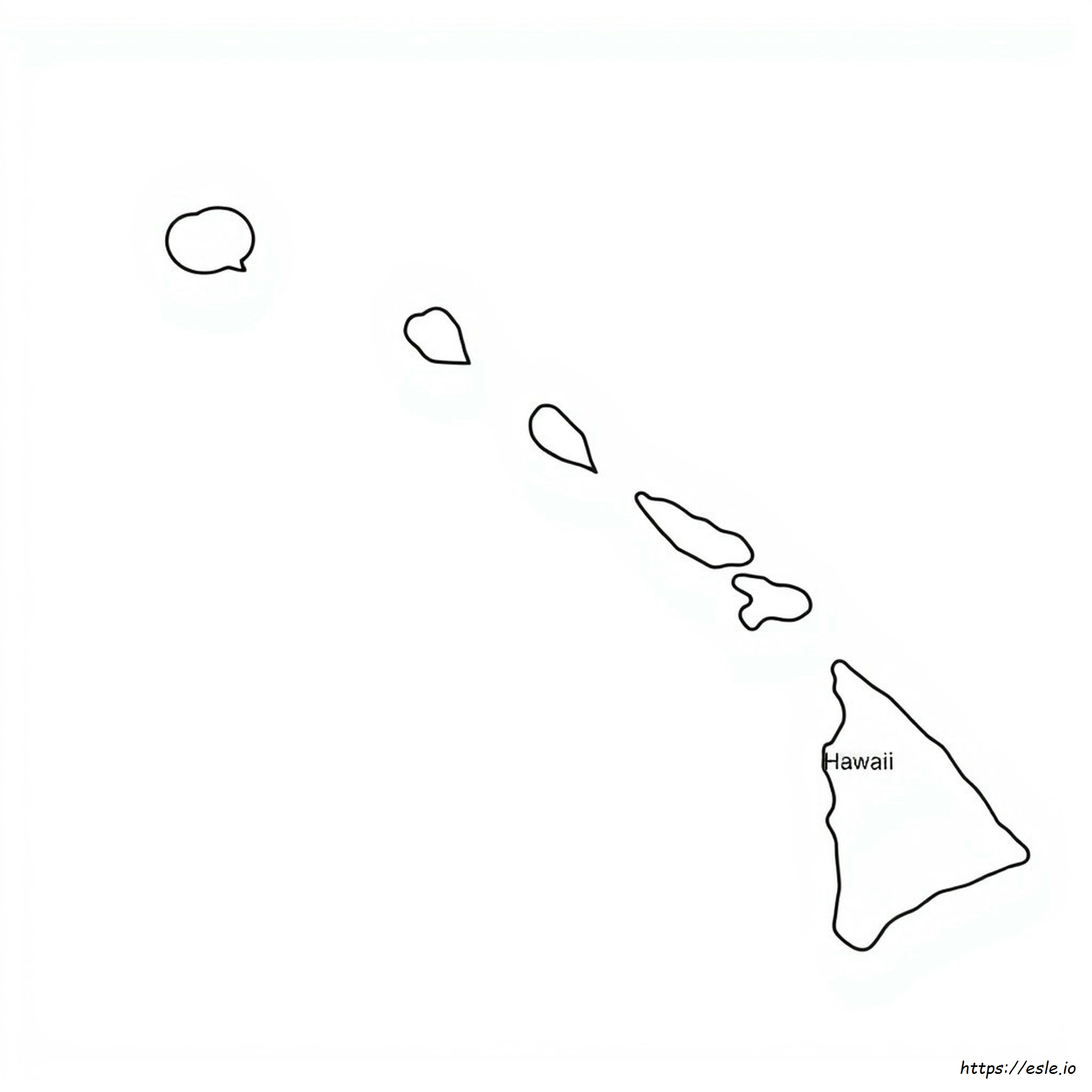 Hawaii State Map Coloring Page